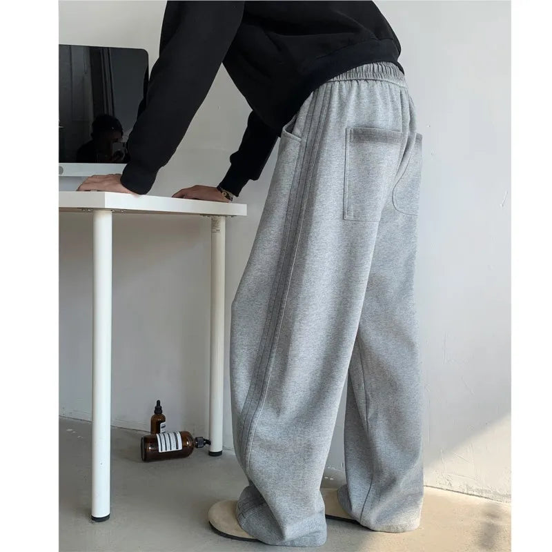 Casual Pants Side Striped Wide Leg Outdoor sports pants Straight Sweatpants Neutral High-quality Long Baggy Trousers