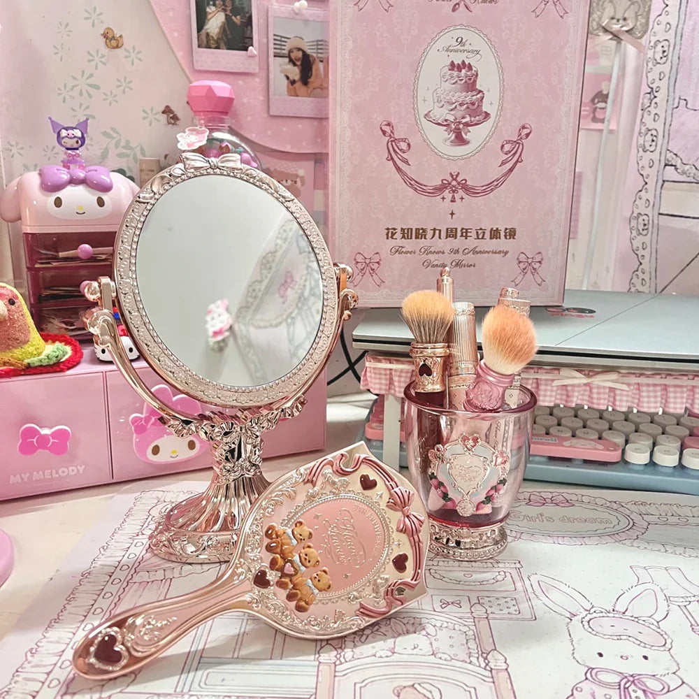 Flower Knows 9th Anniversary Limited Edition Luxury Vanity Mirror with Paddle Hair Brush
