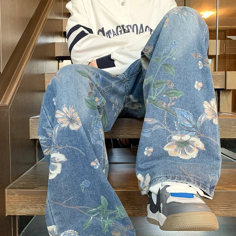 Floral Printed Jeans