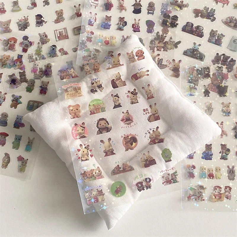 6pcs/10pcs Set Y2K Random Cute Glitter Laser Sticker