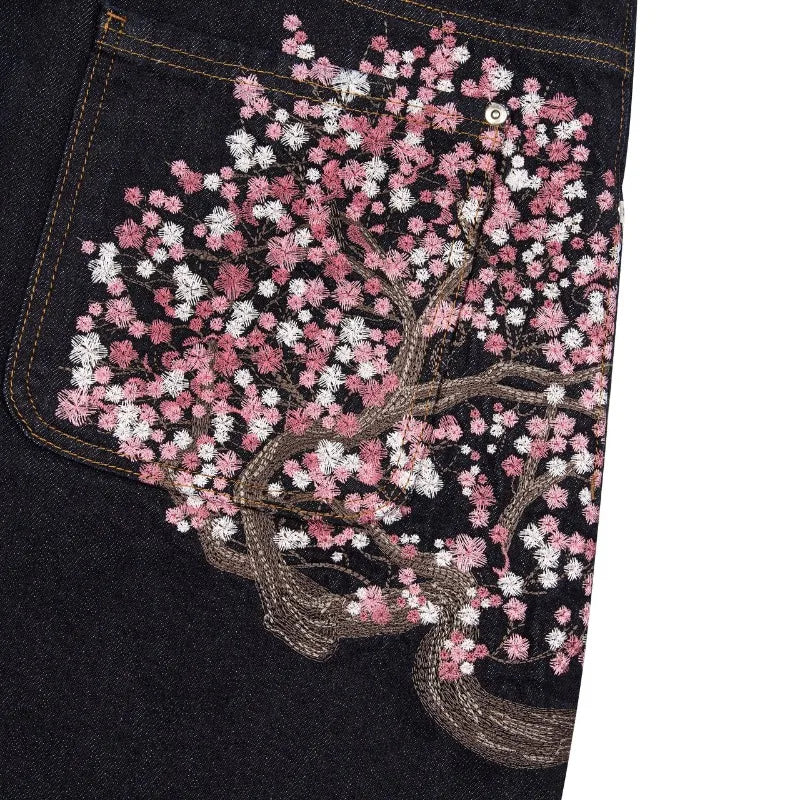Y2k Trendy Baggy Jeans Harajuku Retro Blossom Embroidery Pants Gothic High Street Streetwear Unisex Straight Denim Trousers