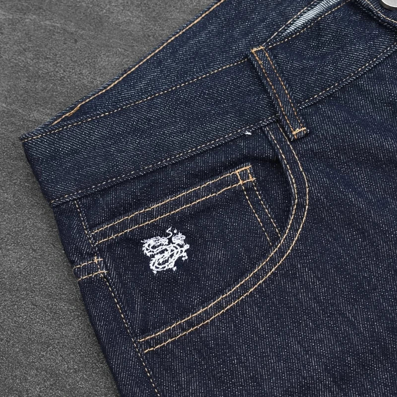 Raw baggy jeans Y2K retro art font embroidery black jeans Harajuku hip hop unisex woven washed patchwork wide leg pants