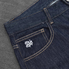 Raw baggy jeans Y2K retro art font embroidery black jeans Harajuku hip hop unisex woven washed patchwork wide leg pants