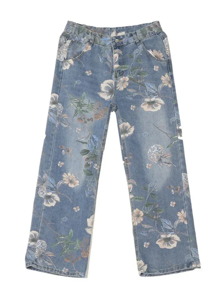 Floral Printed Jeans