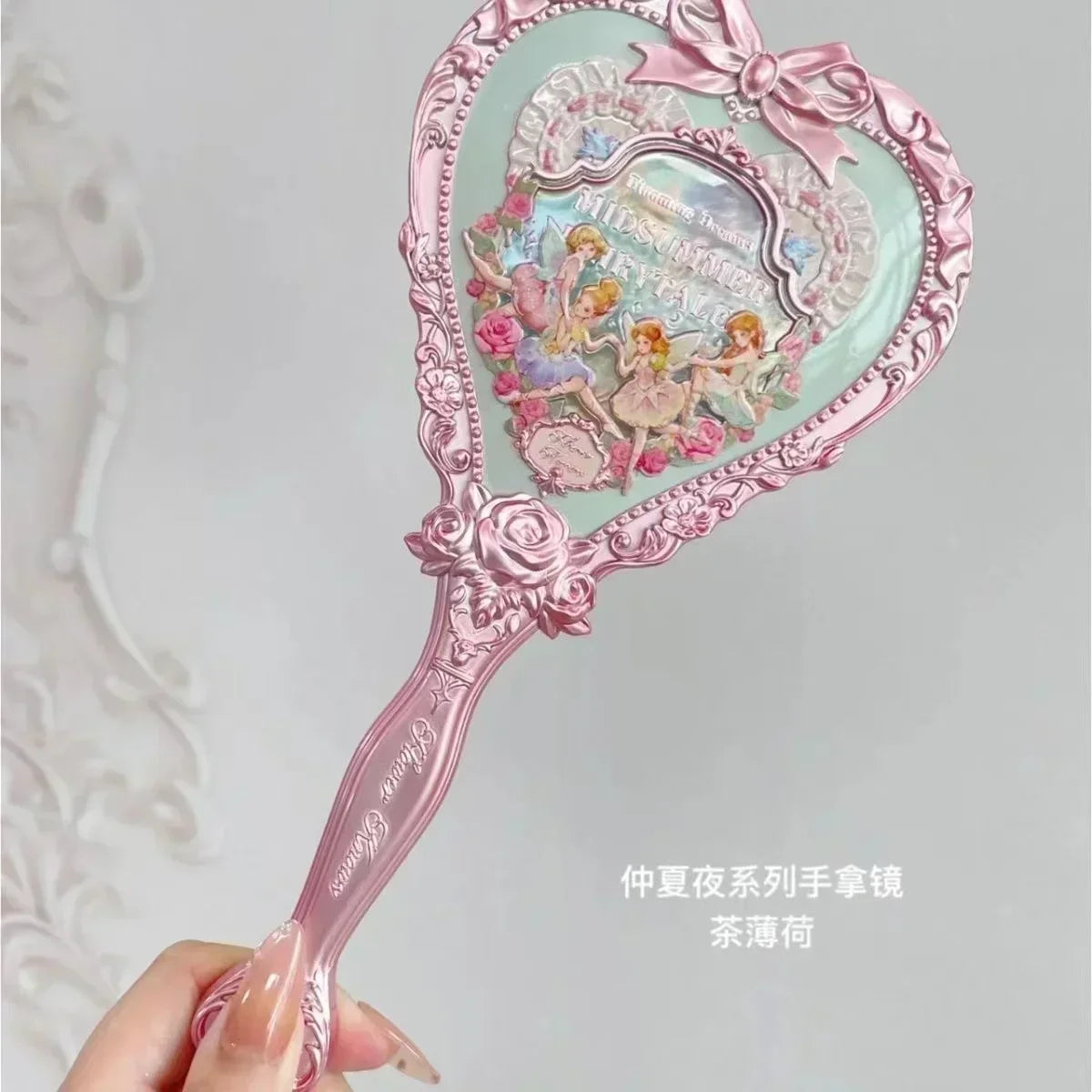 Flower Knows Butterfly Cloud Shoulder Holding Mirror Holding National Style Classical Princess Mirror