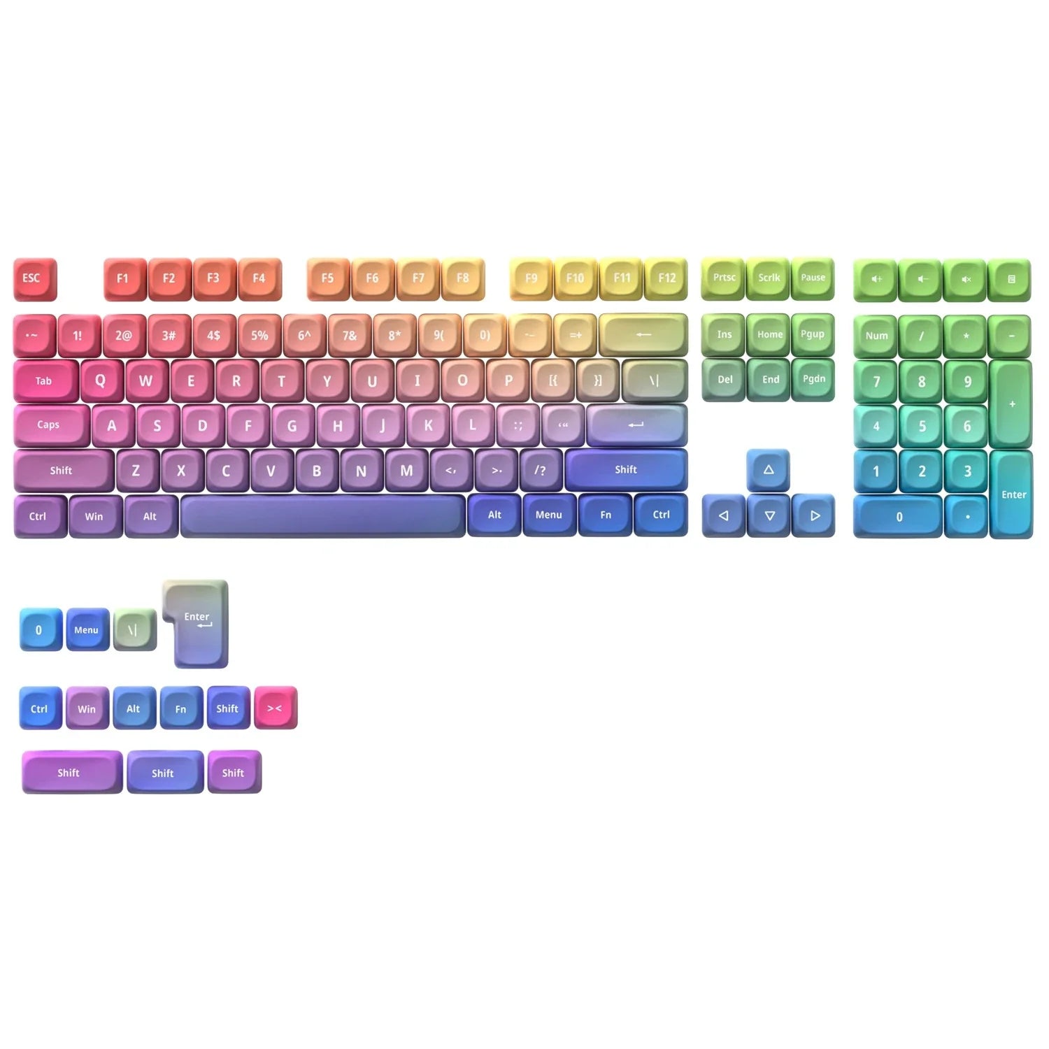 Pink Cat Dye Sublimation PBT Keycaps 136 Keys MOA Profile Keyboard Keycaps