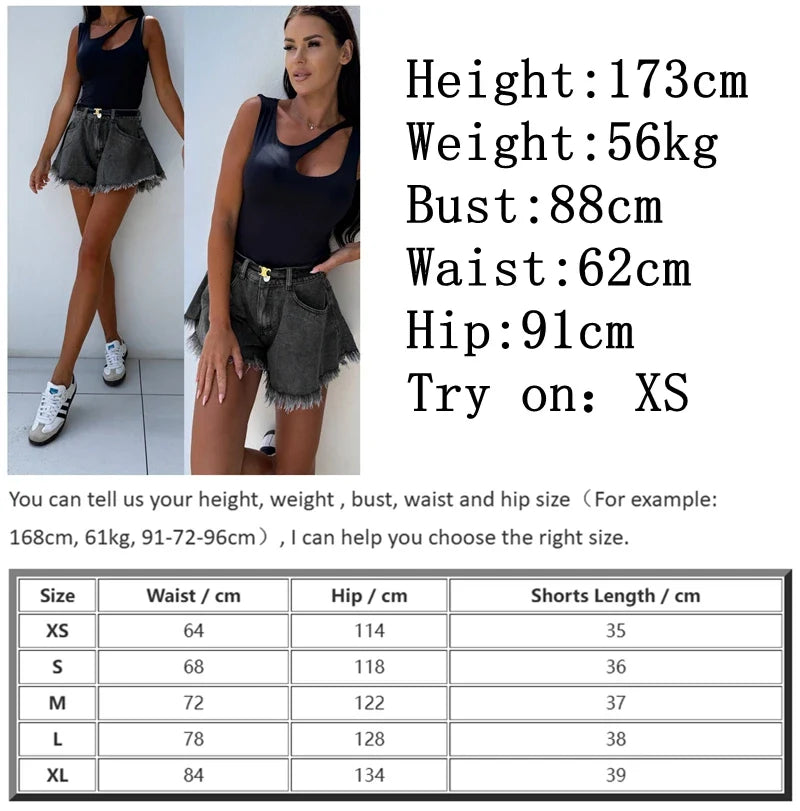 Jean Shorts High Waist Booty Shorts Loose Denim Shorts Dark Gray Short Jeans Street Wear Clothes XS Clothing