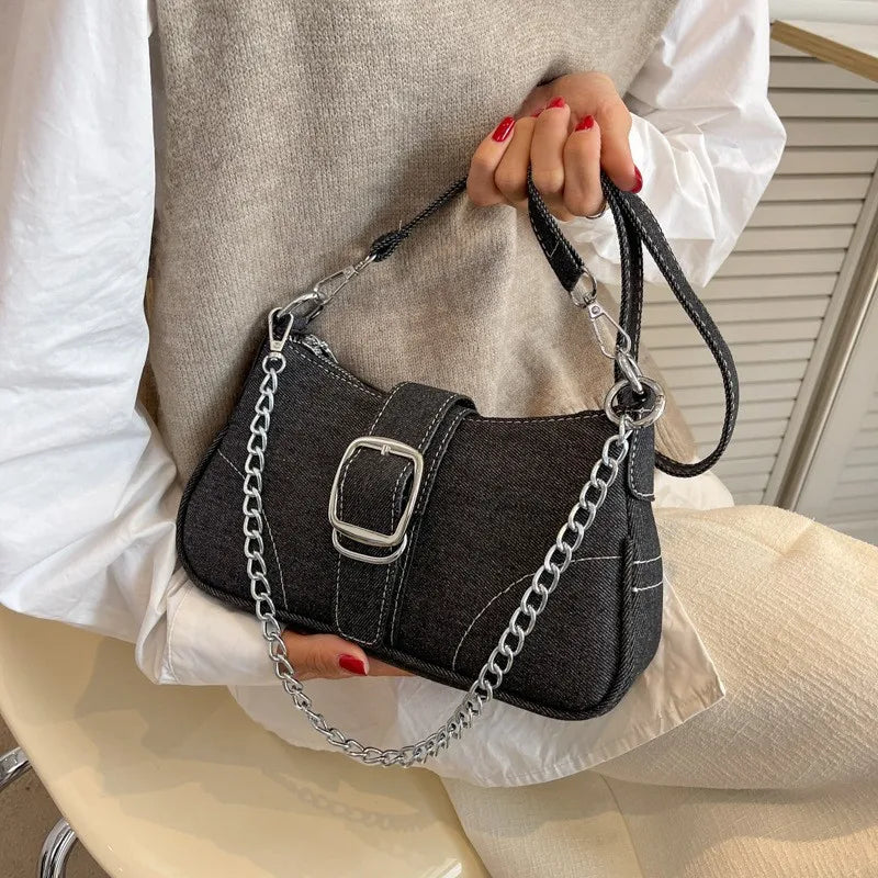 Small Design Jeans Bag Cross-Shoulder Bag Shoulder Canvas Bag