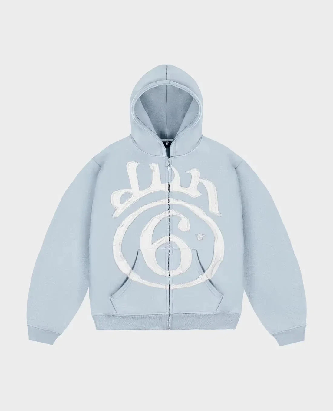 Korean Simple Blue Double-Sided Oversized Zipper Hoodie Y2K Harajuku Gothic Casual Joker Couple Street Wear