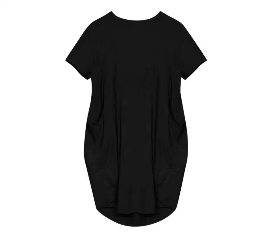 Plus Size Short Sleeve O-Neck Loose Casual Dresses