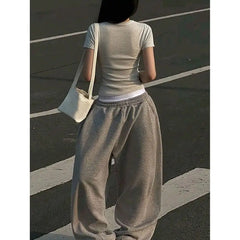 Loose Casual Pants Street Style Retro Trendyable Long Trousers Comfortable Polyester Fiber