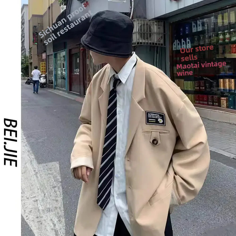 Western-style Suit Korean Trendy Punk Style Three-piece Set Jacket Dakka Uniform Casual Scene