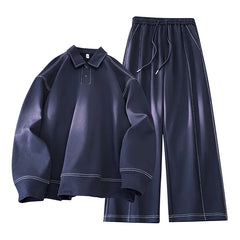 Two-piece set sportswears Casual Outdoor Set Square Neck Long Sleeve Loose TShirt Elastic Waist Comfort Pants