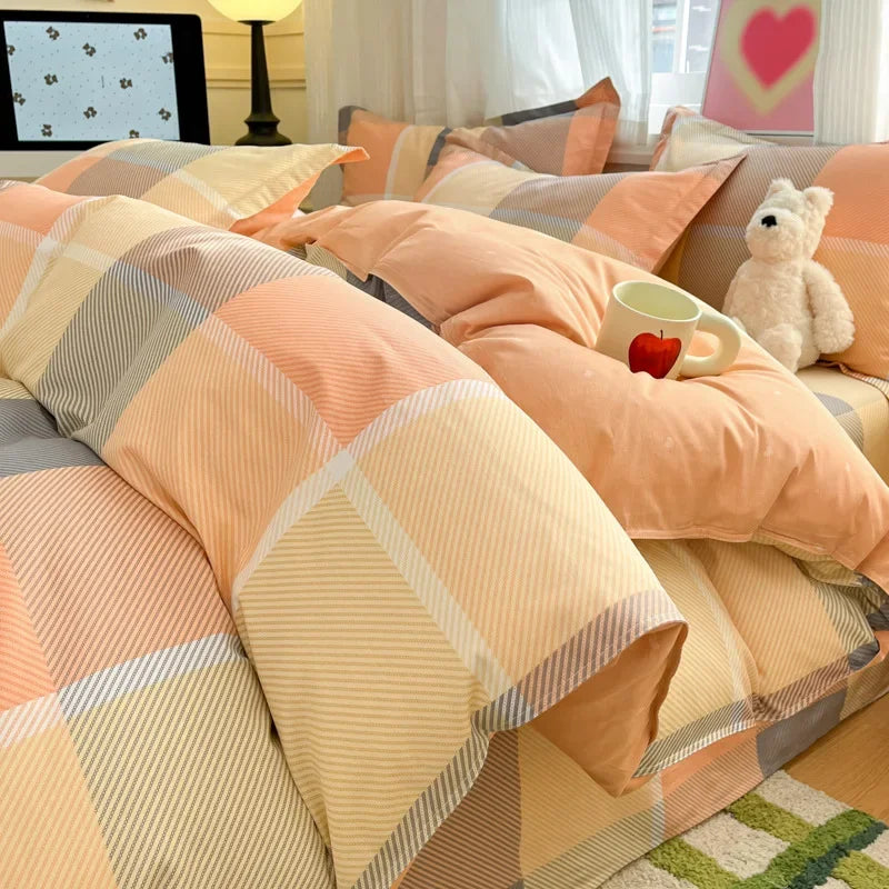 100% Cotton Printed Duvet Cover Single Piece Fresh Style Bedding Cover Soft Breathable Quilt Cover