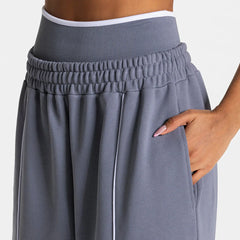 Loose Yoga Trousers Casual Straight Wide Leg Sports Pants Gym Sweatpants Elastic High Waist Fitness Running Yoga Pants