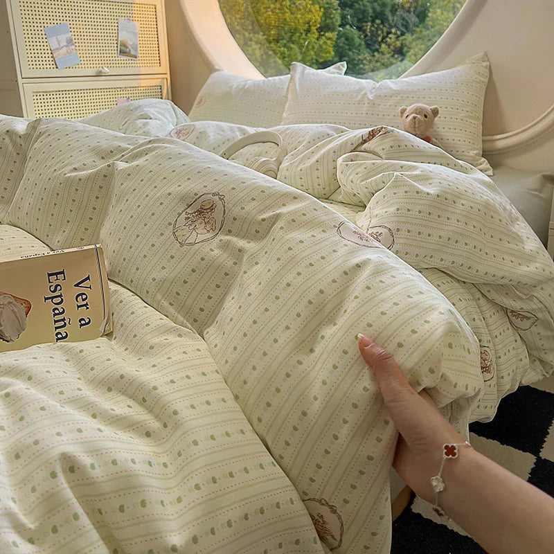 Floral Style Duvet Cover Soft Quilt Cover Single/Double/Queen Size Comforter Covers Girls Room Bedding (Pillowcase Need Order)