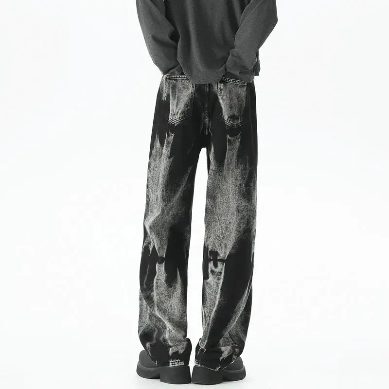 Baggy Wide Leg Jeans High Street Style Dyed Denim Casual Straight Neutral Wind Baggy Jeans Versatile