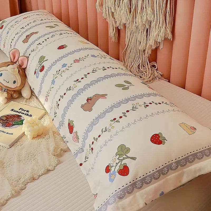 100% Cotton Pillow Cover Comfortable Pillow Case 90/120/150/180cm Long Bedside Cushion Cover Sweet Girl Pillow Covers Decorative
