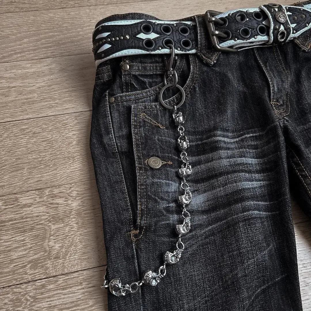 High Waist Harajuku Loose Embroidered Jeans with Rock Punk Style Y2K Micro La Retro Wide Leg Pants
