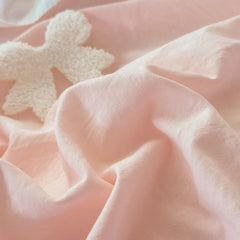 3 Piece Sheet Set pink bowknot embroidery Quilt Set