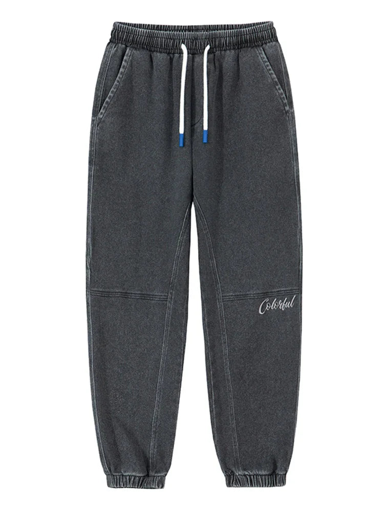 Cargo Jeans Slight Stretch Cotton Denim Jogger Pants Black Blue Streetwear Baggy Jeans