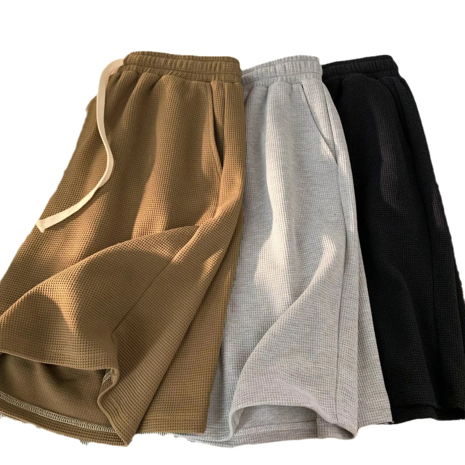 Waffle shorts thin loose casual sports brand beach American five-point pants