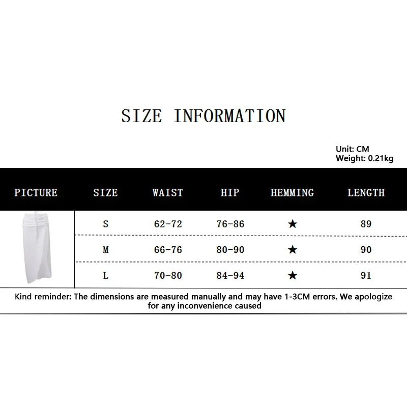 Y2K Long Skirt Clothes Solid Color Ruched Waist Side Split Skirt Skirt Evening Party Skirts Streetwear