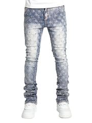 denim personality straight leg pants European