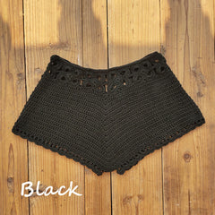 Crochet Cutout Swim Shorts Bathing Suit Bottoms Beach Style Drawstring Beach Board Shorts Swim Trunks