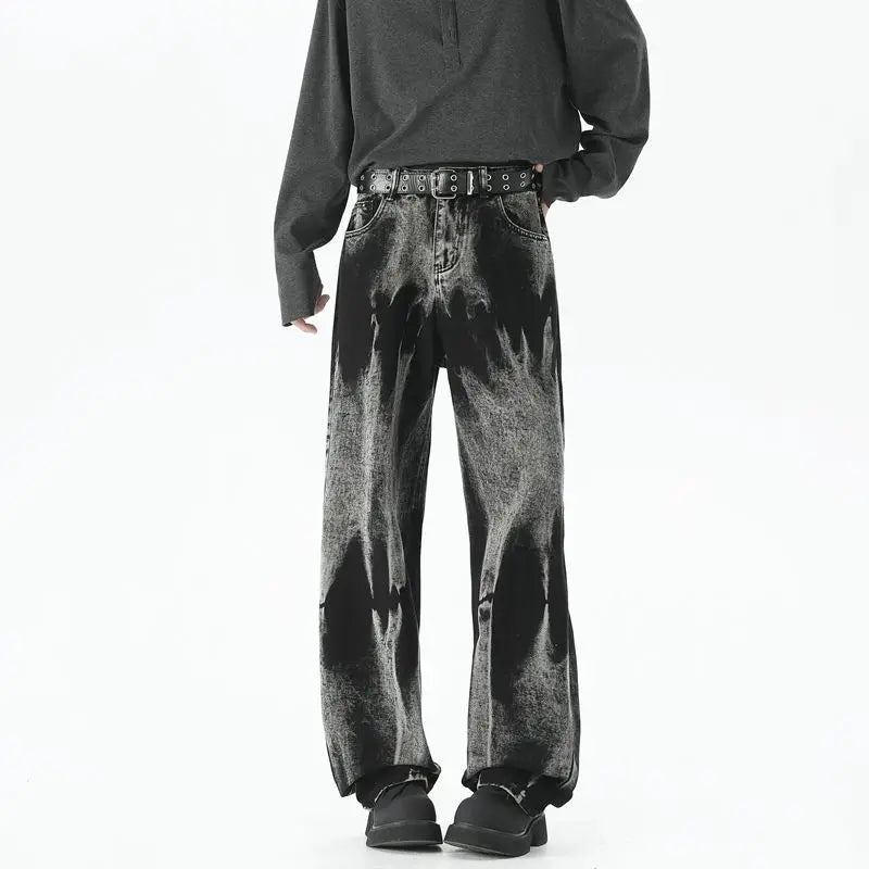 Baggy Wide Leg Jeans High Street Style Dyed Denim Casual Straight Neutral Wind Baggy Jeans Versatile