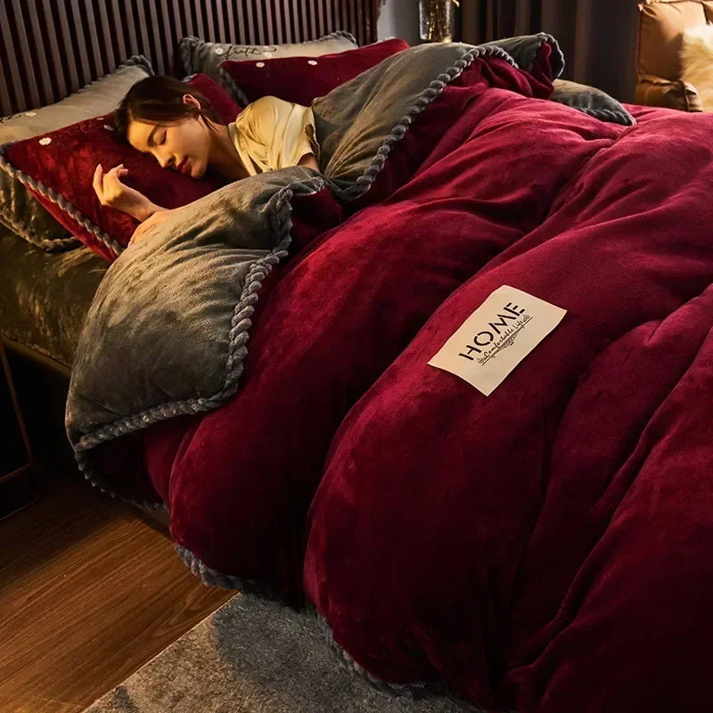 Plush Couple Bed Duvet Cover Bedspreads