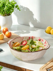 8.35 inch Japanese Style Vintage Amphora Ceramic Soup Bowl Microwave Oven Bowl with Non Slip Bottom Salad Pasta Fruit Bowl