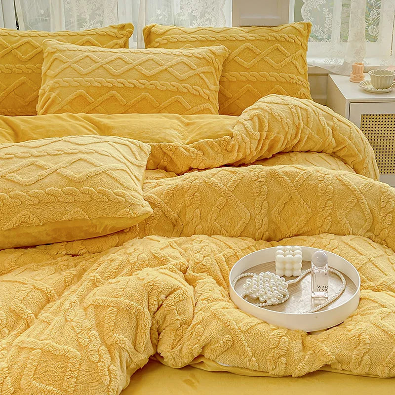 1Pcs tower hibiscus milk fleece quilt cover