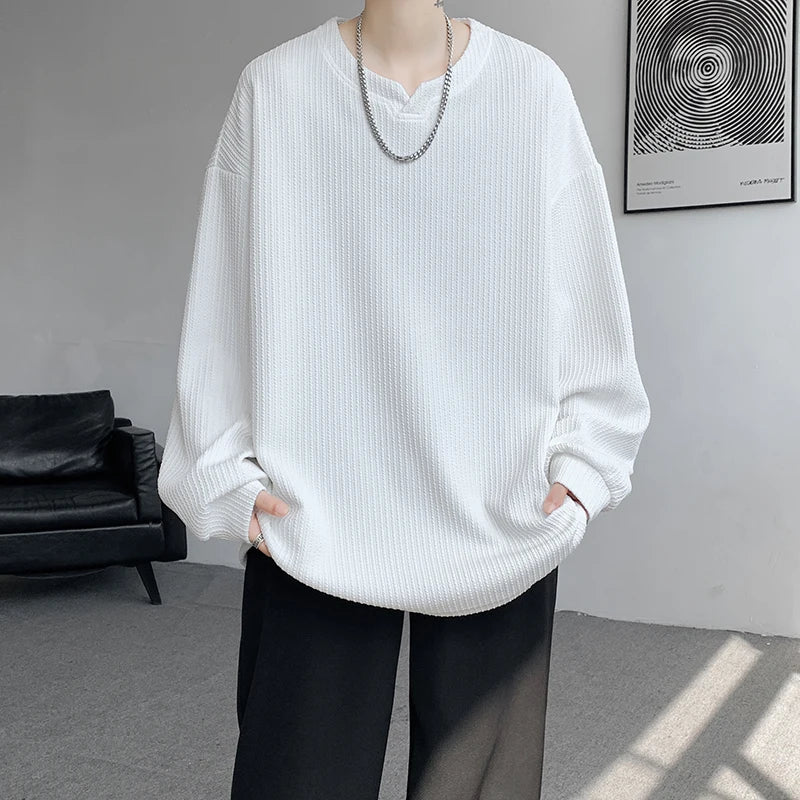 Texture Long Sleeve T shirt