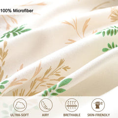 3pcs Elegant Floral Tea Art Print Duvet Cover Set