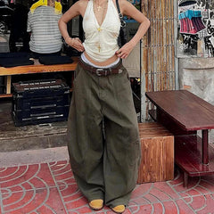 GreenY2k Baggy Jeans Harajuku 90s Vintage Bent Knife Denim Trousers Japanese Jeans Oversize Clothes