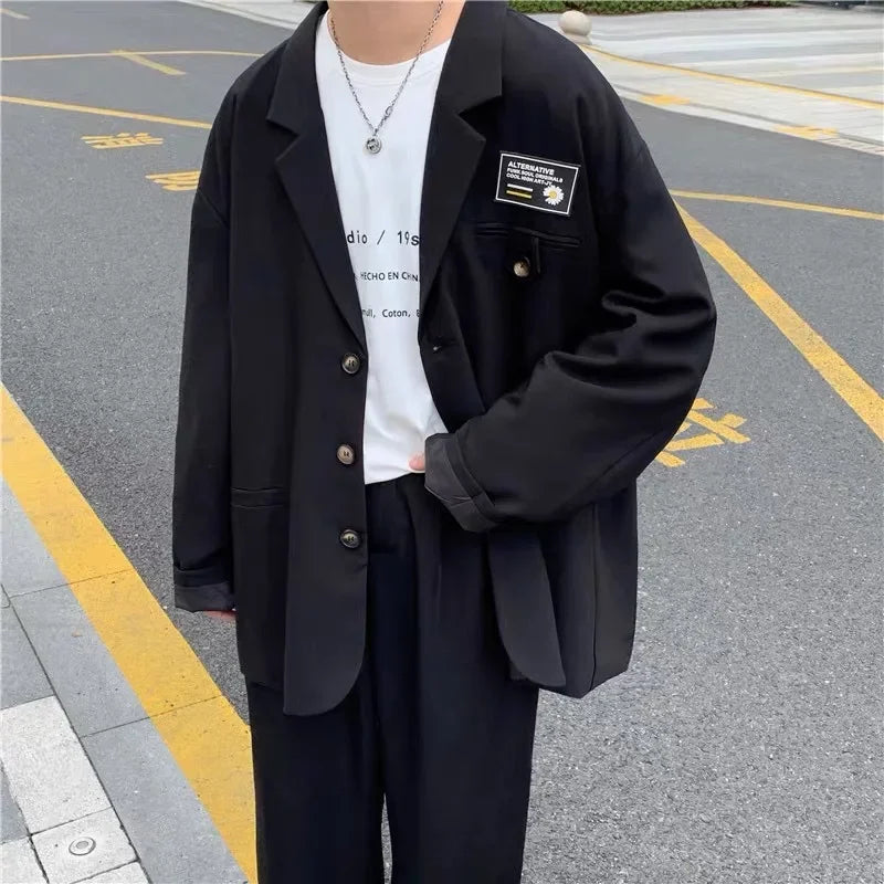 Western-style Suit Korean Trendy Punk Style Three-piece Set Jacket Dakka Uniform Casual Scene