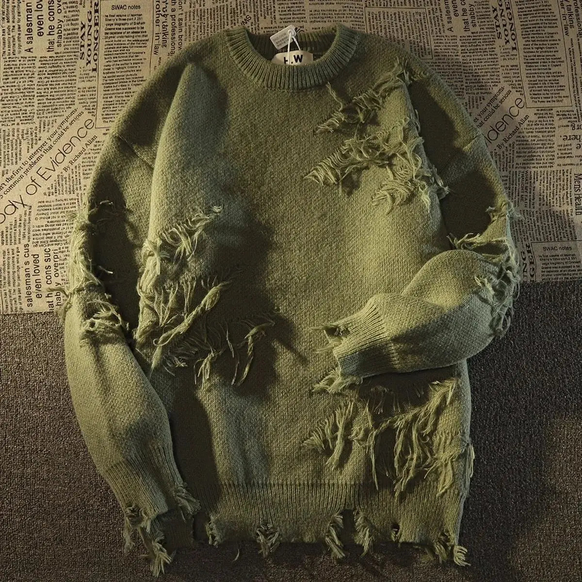 American Round Neck Long-sleeved Loose Sweater Sweater Jacquard Eye Pattern Hip Hop Casual Couple Pullover