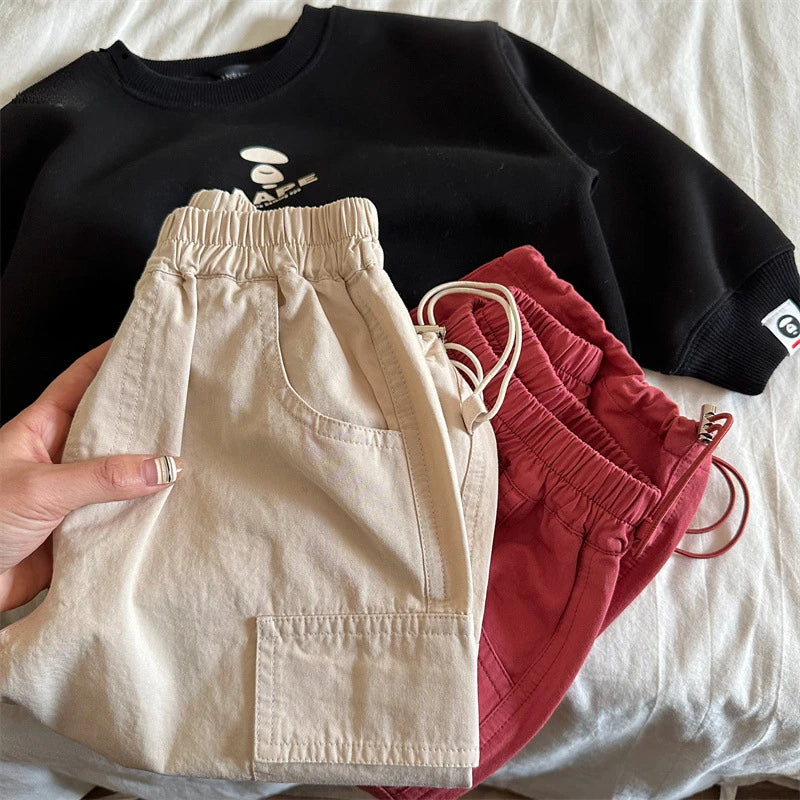 Kids Pants Girdle Overalls Baby Wide Leg Pants Girls Pants Teenage Girls Clothing Cargo Clothes