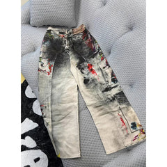 Apricot Jeans Hip-hop Vintage Streetwear Y2K Wide Leg Straight Jean High Waist Trouser Classic Baggy Denim Pants