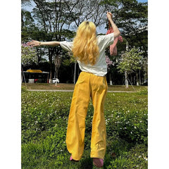 Y2K Cargo Pants Oversized Embroidery Sweatpants Harajuku High Waist Wide Leg Joggers Streetwear Korean Baggy Trousers New