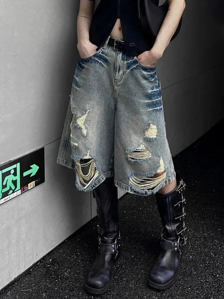 5 Points Jeans Streetwear Hottie Washed Short Jeans