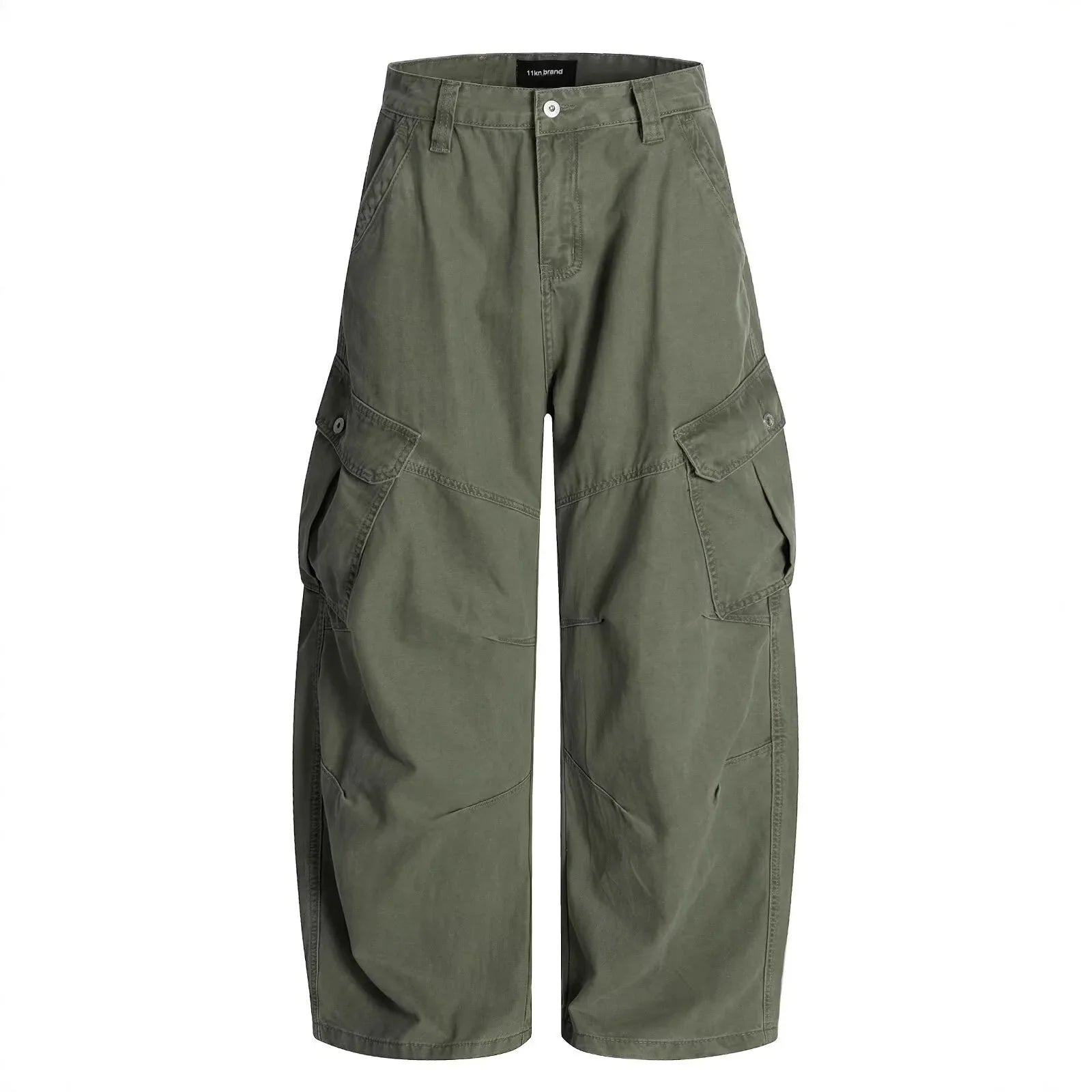 Adjustable Waist American Retro Loose Straight Leg Work Trousers Multiple Pockets Cleanfit Long Pants Comfortable Casual