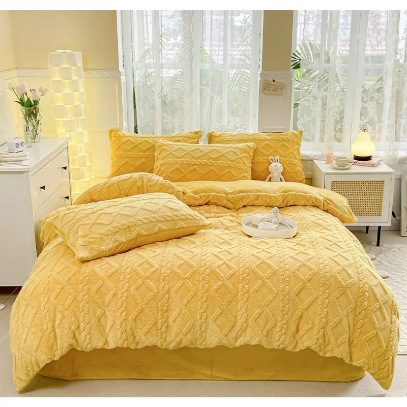 1Pcs tower hibiscus milk fleece quilt cover