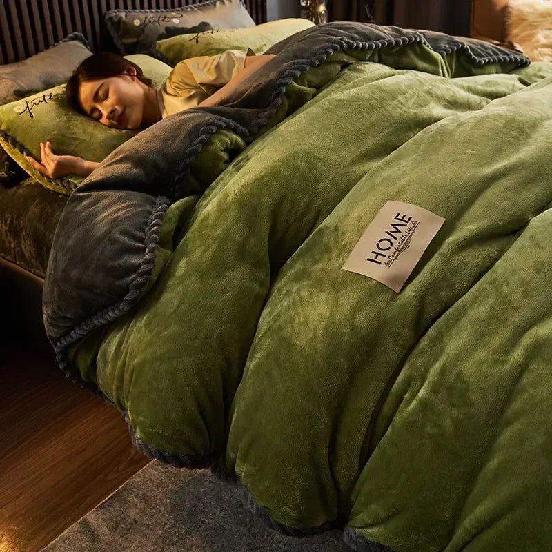 Plush Couple Bed Duvet Cover Bedspreads