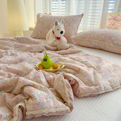 Sweet Printed Air-Condition Blanket Soft Skin-Friendly quilted quilt Breathable Cooling Comforter Queen King Beds