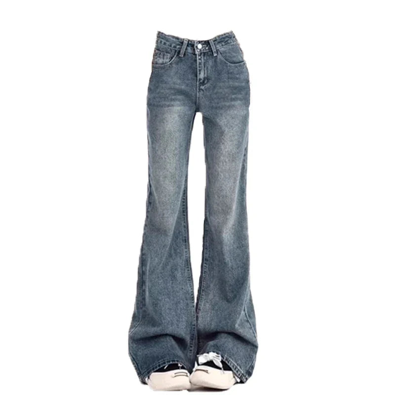 Ladies Jeans Flare Trousers Leisure Slimming Vintage Inspired  High Waist Bell pants Flared jeans jeans y2k