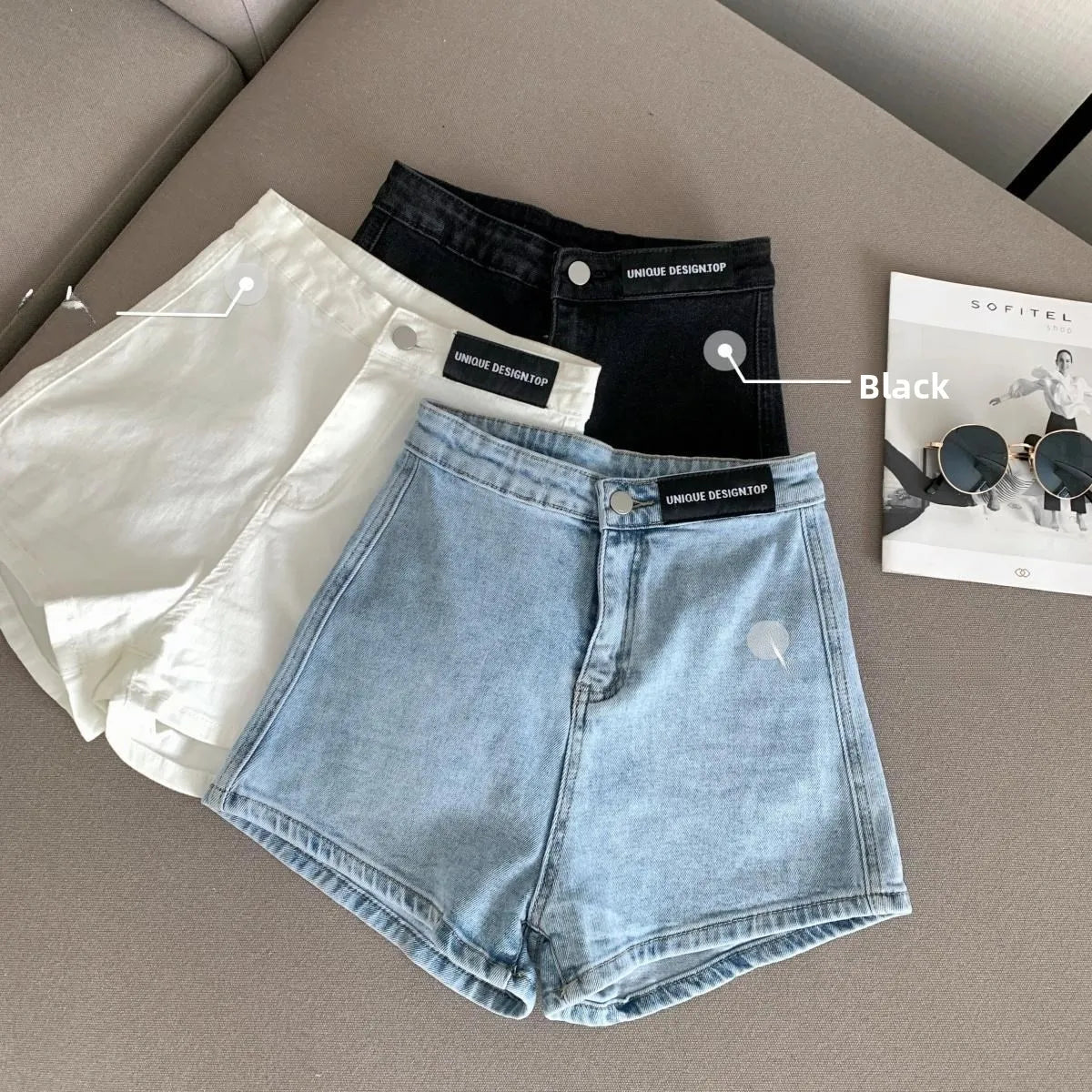 Retro Spicy Girl High Waist Skinny Denim orts Thin Korean Sle Cotton Stretch Tight Fit Trendy Pants