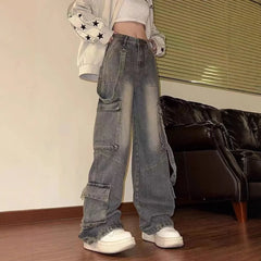 American Vintage Washed Multi-Pocket Cargo Jeans