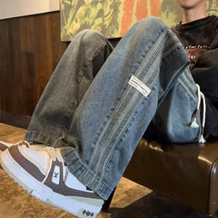 Three bar American retro jeans spring